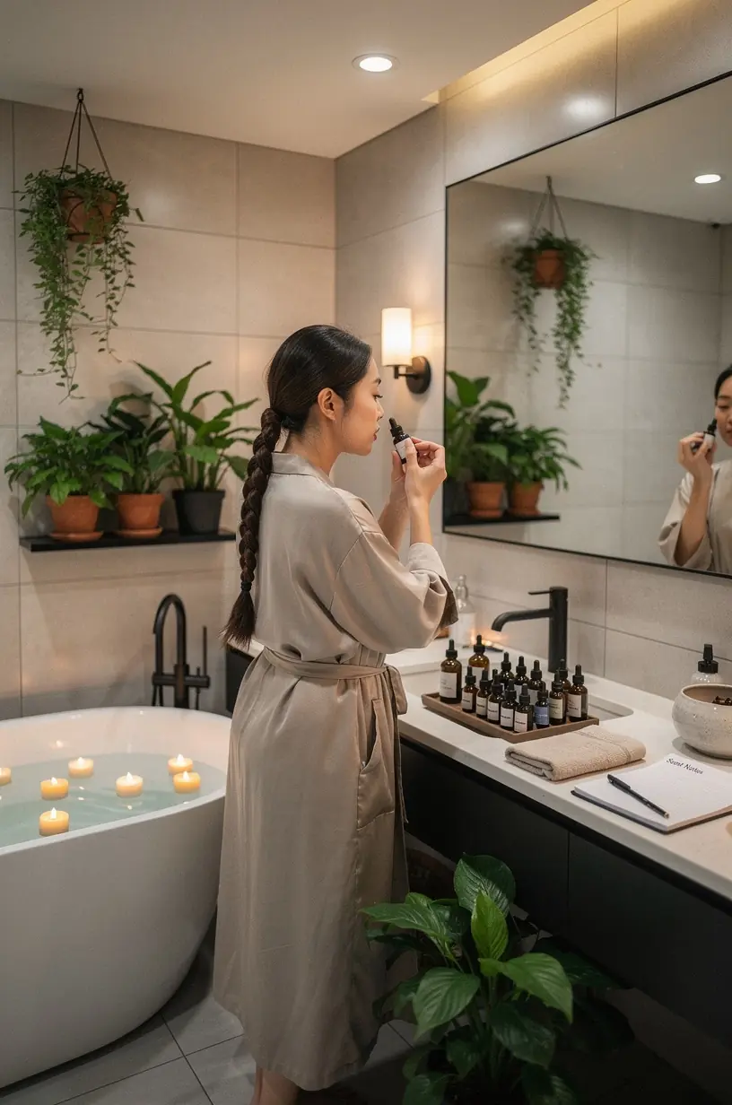 Aromatherapy essentials: lighting, scents, and decor integration.